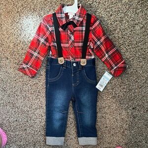 Carter's Red Plaid Shirt and Blue Denim Pants